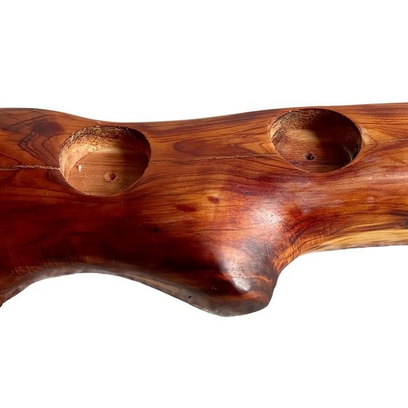 Reclaimed / Natural Wood 4-Votive Candle Holder - Picture 5 of 10